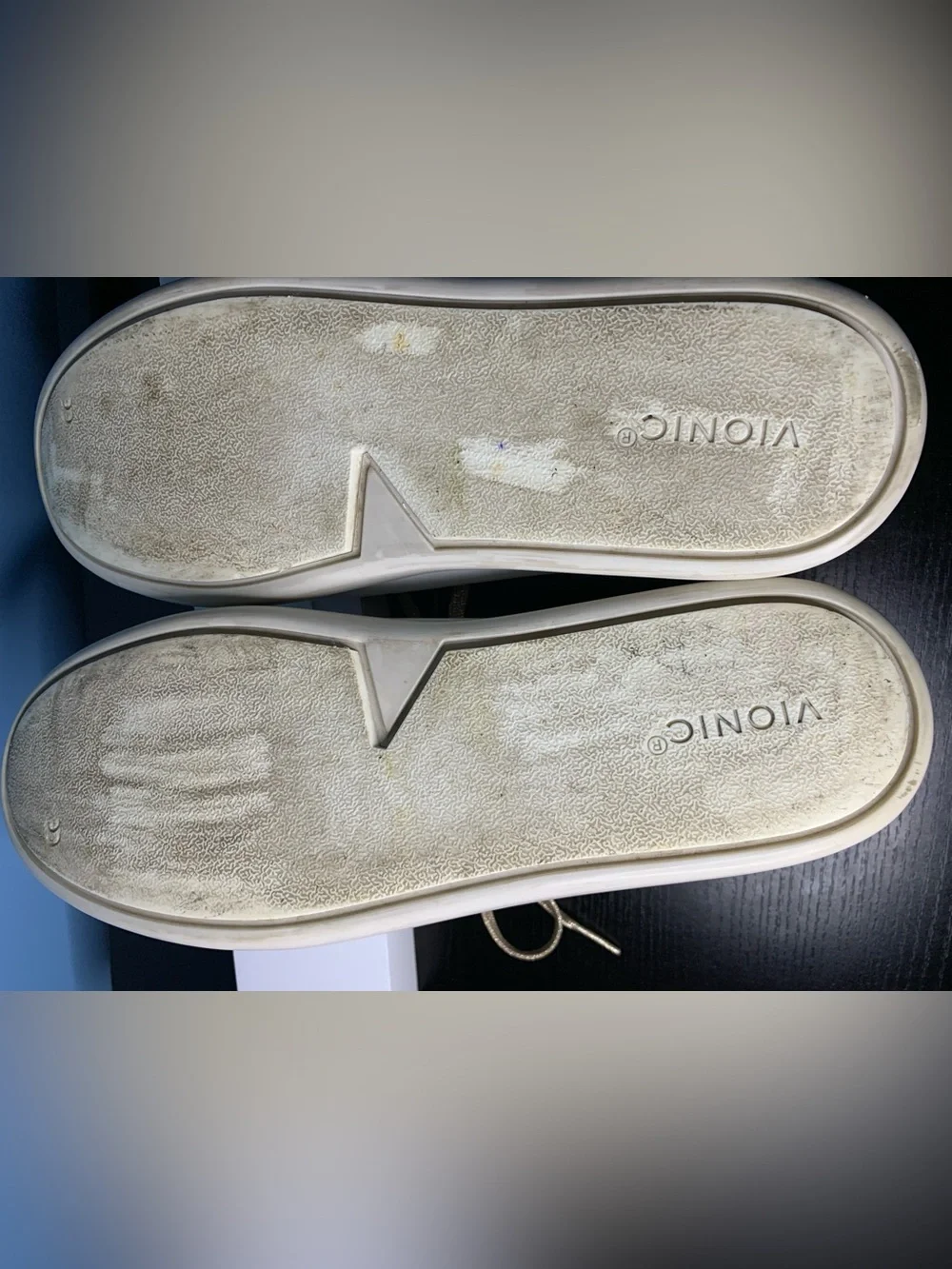 Vionic White Sneakers with Gold Accents